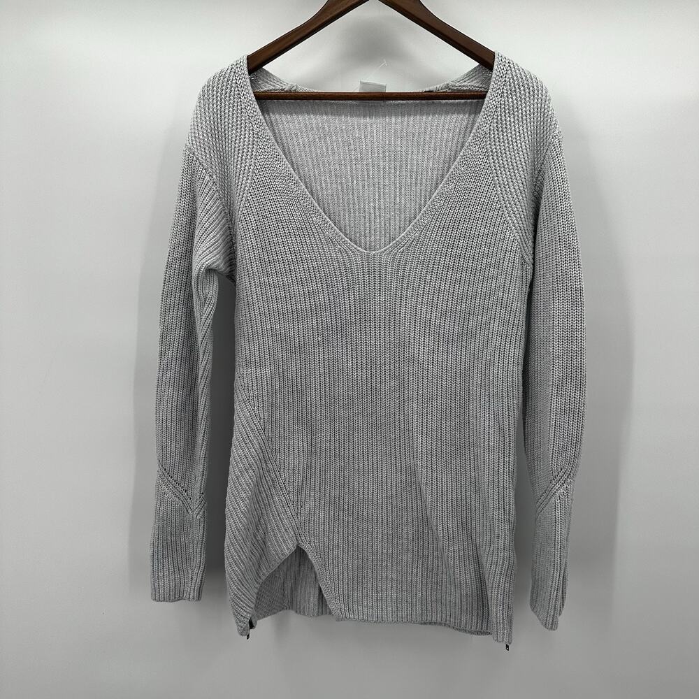 Cabi‎ 3531 Sweater Womens XS Gray Chunky Side Zip Slouchy Cloud Boxy Capsule